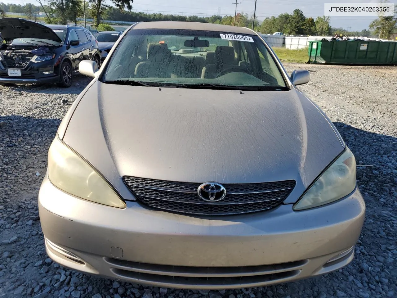 2004 Toyota Camry Le VIN: JTDBE32K040263556 Lot: 72026504