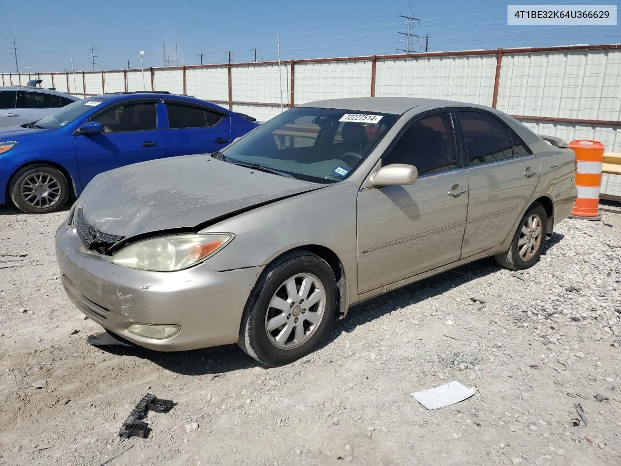 2004 Toyota Camry Le VIN: 4T1BE32K64U366629 Lot: 72227514