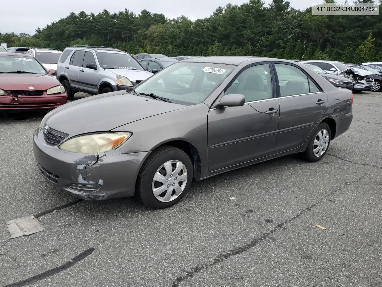 2004 Toyota Camry Le VIN: 4T1BE32K34U804782 Lot: 72289954