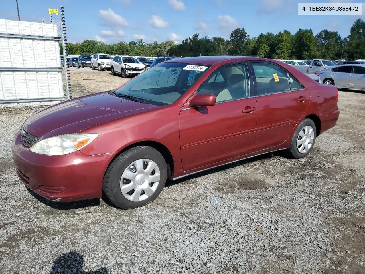 2004 Toyota Camry Le VIN: 4T1BE32K34U358472 Lot: 72395874