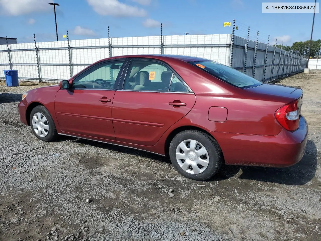 2004 Toyota Camry Le VIN: 4T1BE32K34U358472 Lot: 72395874