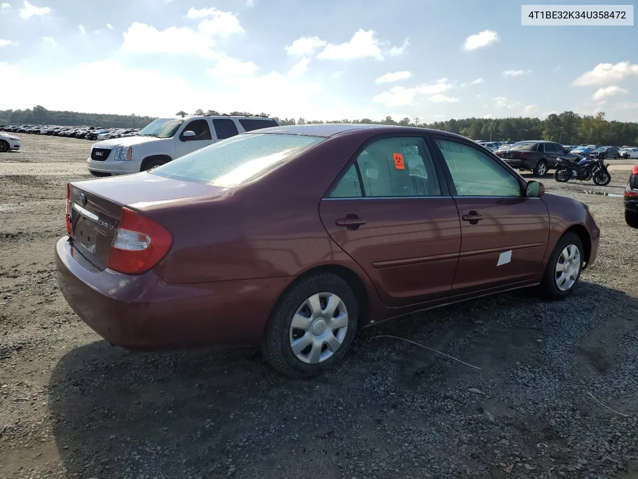 2004 Toyota Camry Le VIN: 4T1BE32K34U358472 Lot: 72395874