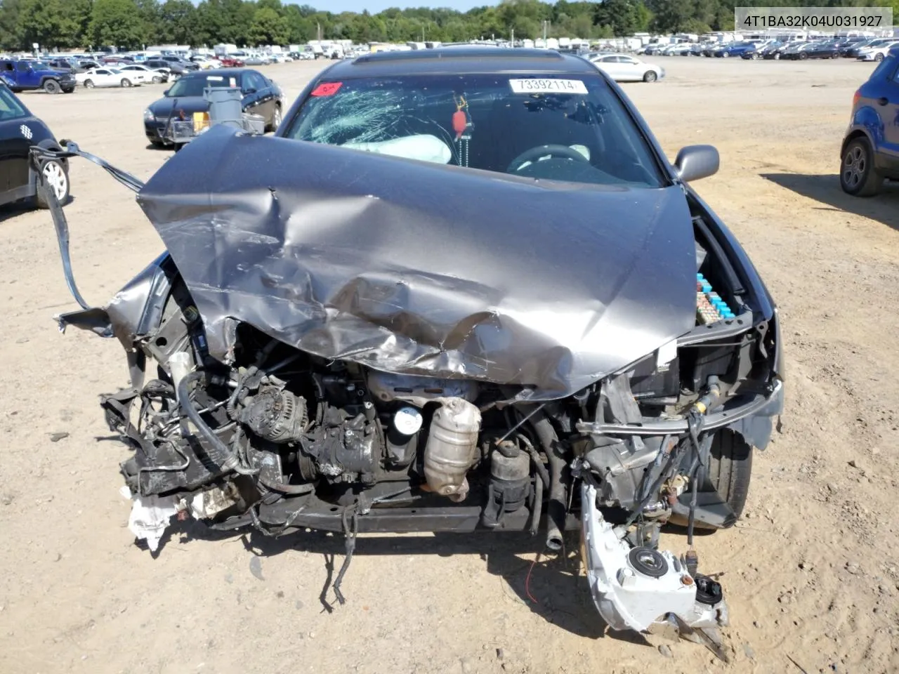 2004 Toyota Camry Se VIN: 4T1BA32K04U031927 Lot: 73392114