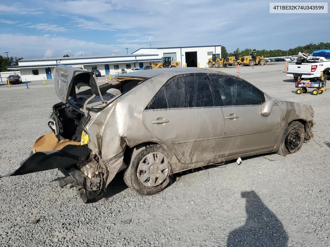 2004 Toyota Camry Le VIN: 4T1BE32K74U343599 Lot: 73847674