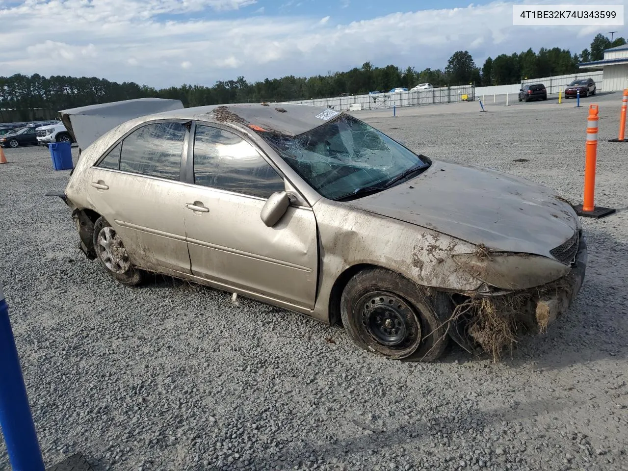 2004 Toyota Camry Le VIN: 4T1BE32K74U343599 Lot: 73847674