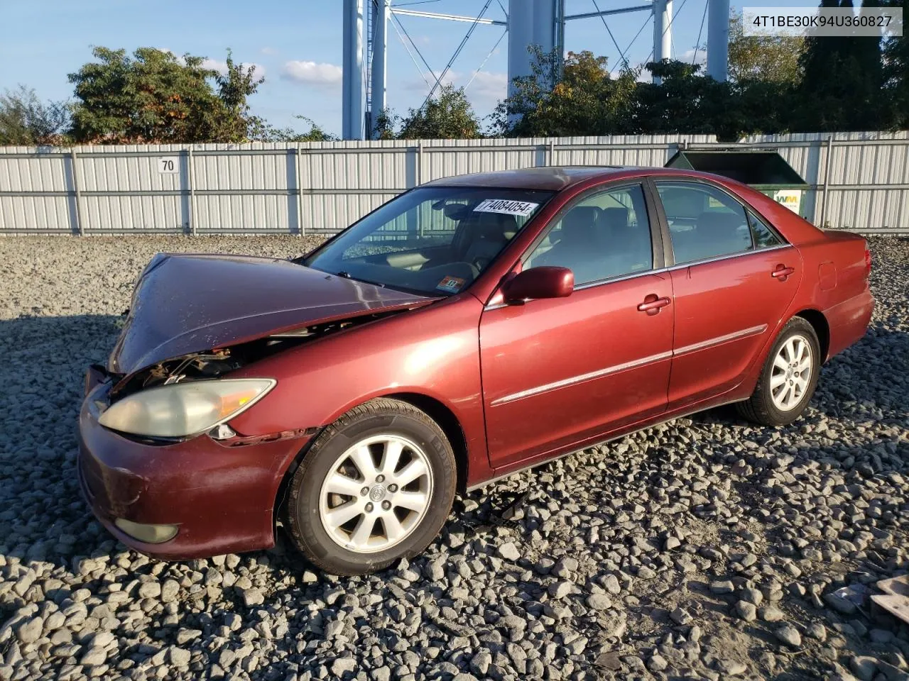 2004 Toyota Camry Le VIN: 4T1BE30K94U360827 Lot: 74084054