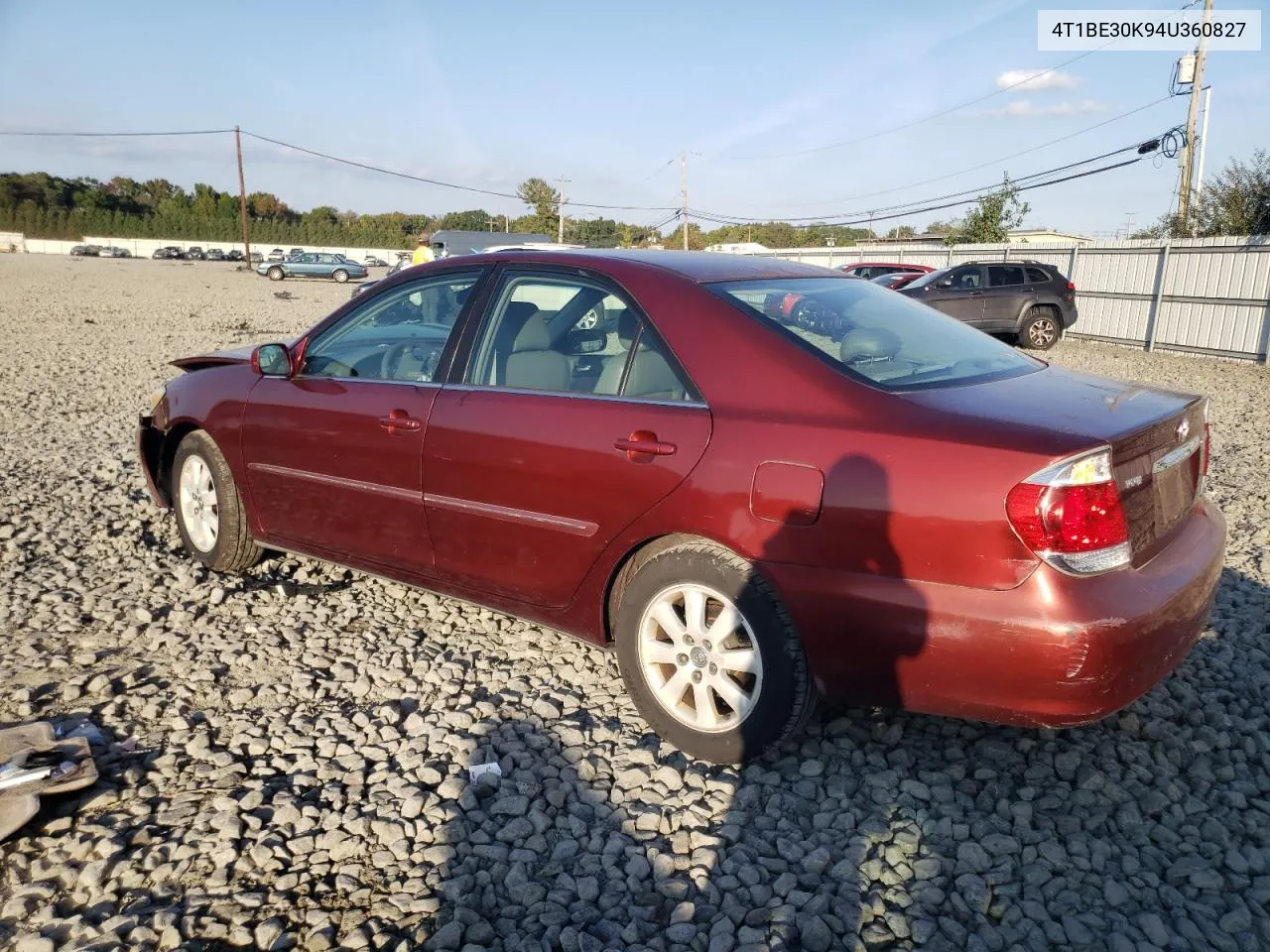 2004 Toyota Camry Le VIN: 4T1BE30K94U360827 Lot: 74084054