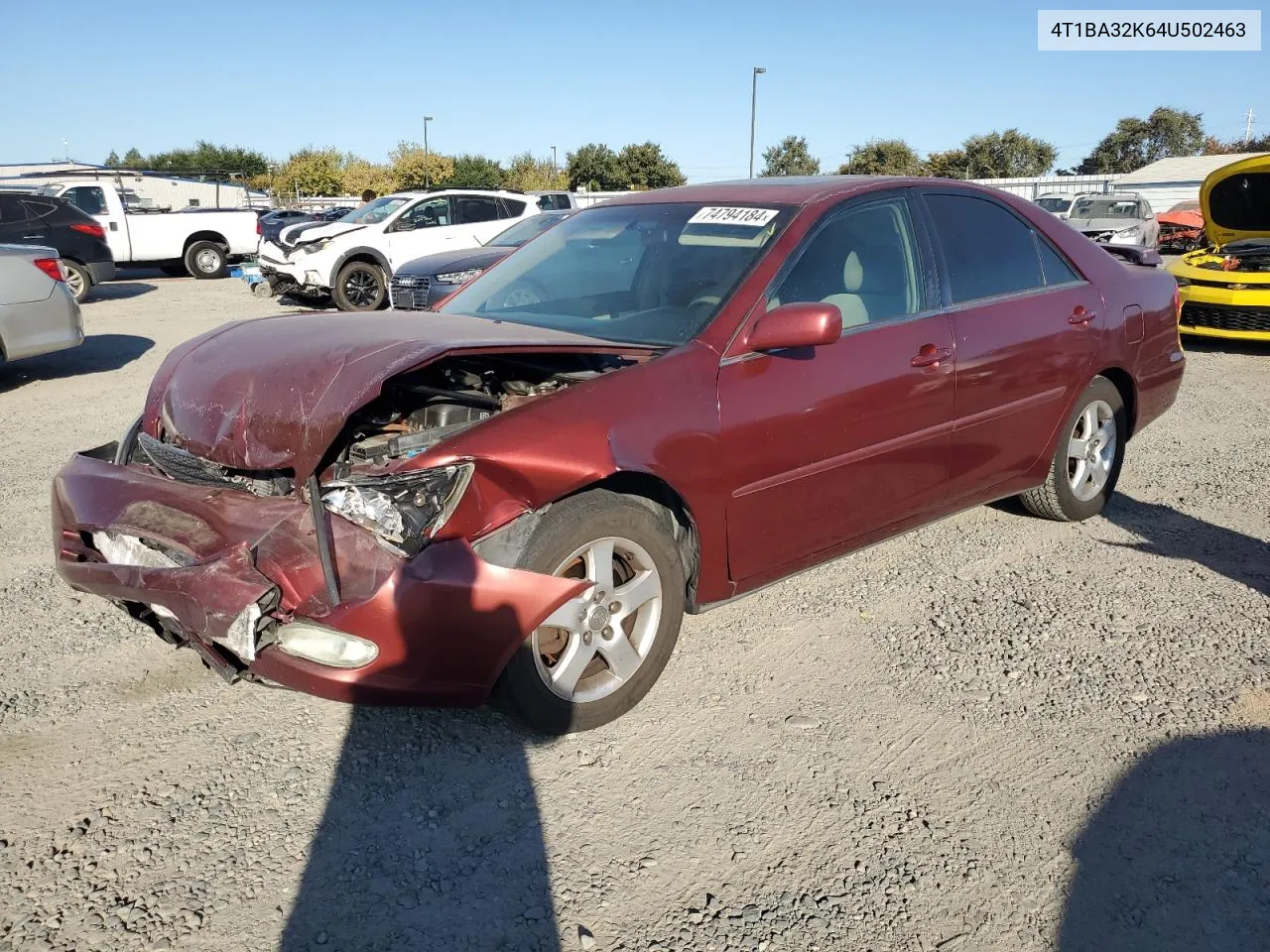 4T1BA32K64U502463 2004 Toyota Camry Se