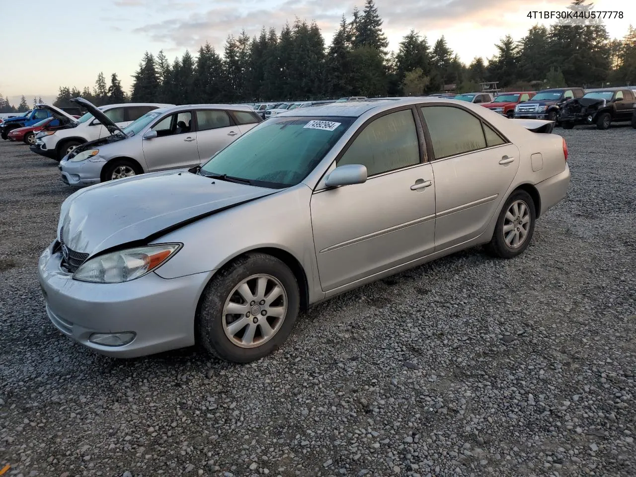 2004 Toyota Camry Le VIN: 4T1BF30K44U577778 Lot: 74992964