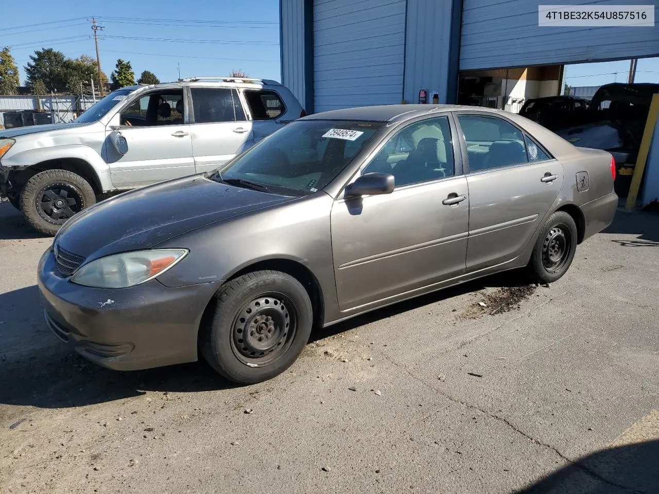 2004 Toyota Camry Le VIN: 4T1BE32K54U857516 Lot: 75949574