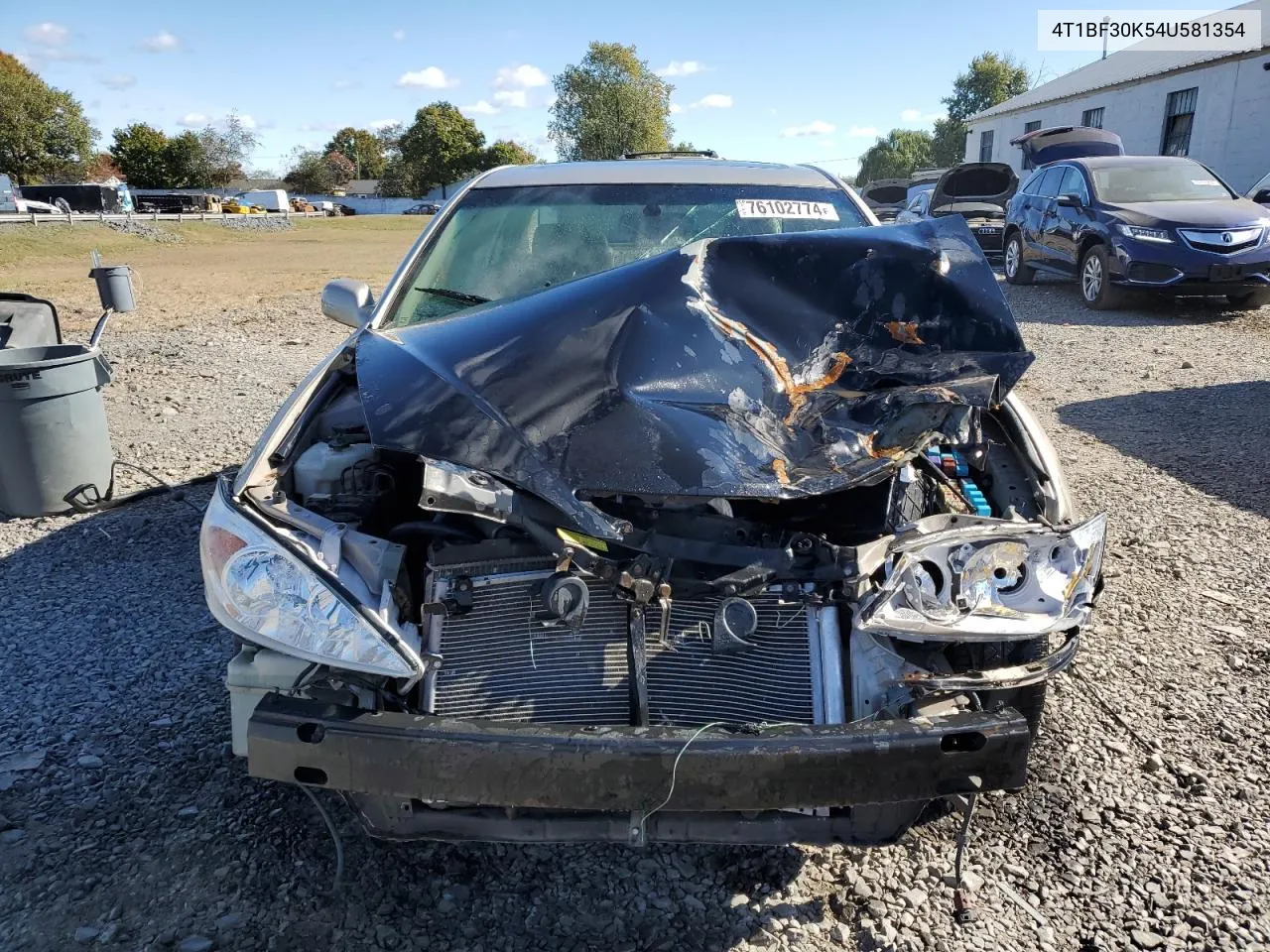 2004 Toyota Camry Le VIN: 4T1BF30K54U581354 Lot: 76102774