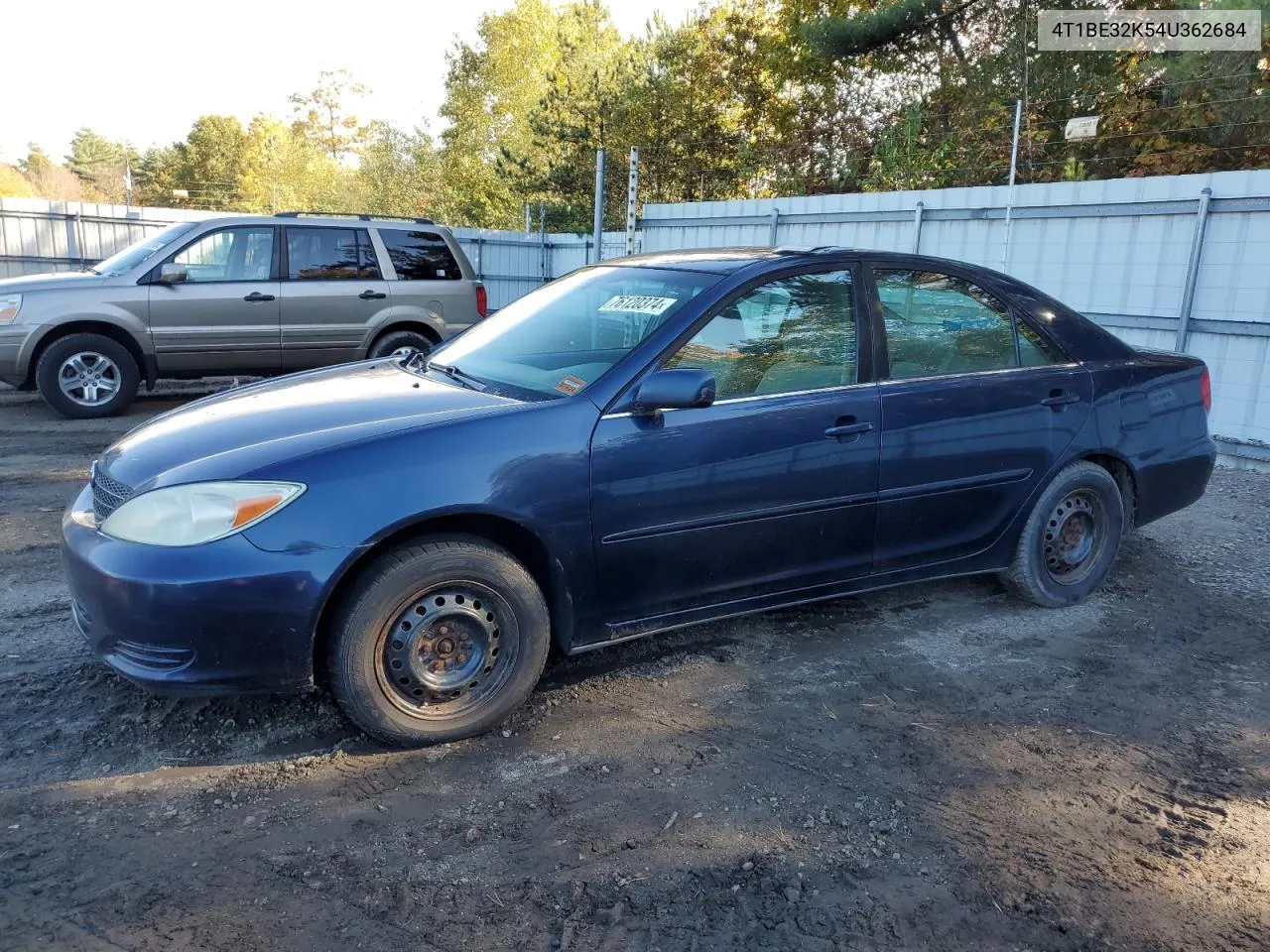 2004 Toyota Camry Le VIN: 4T1BE32K54U362684 Lot: 76120374