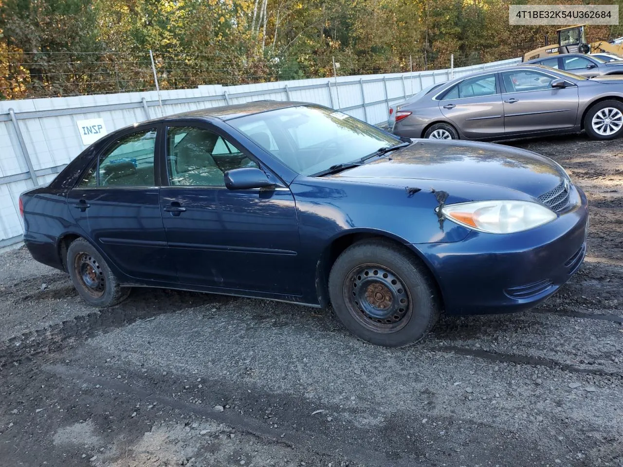 2004 Toyota Camry Le VIN: 4T1BE32K54U362684 Lot: 76120374