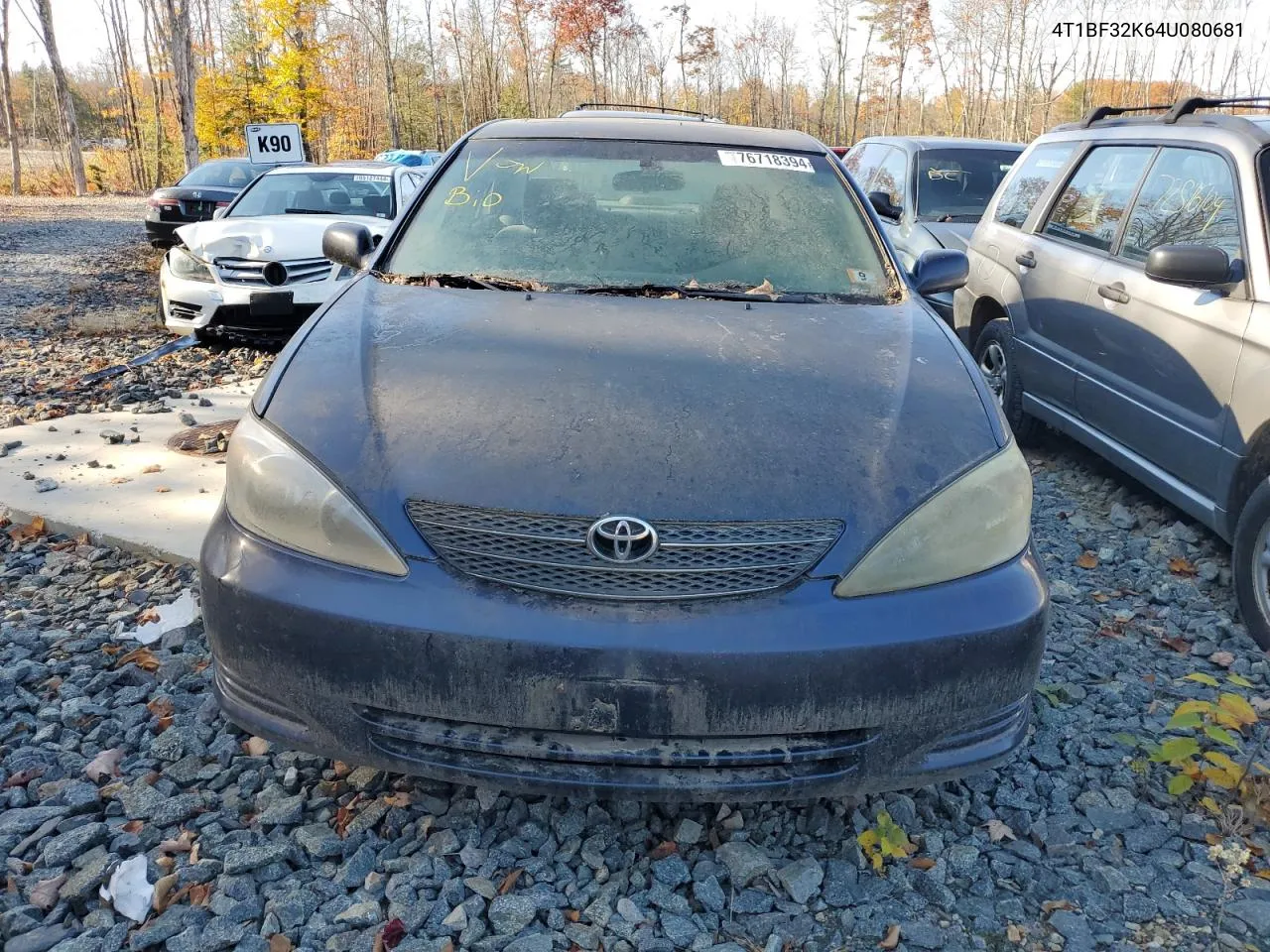 2004 Toyota Camry Le VIN: 4T1BF32K64U080681 Lot: 76718394