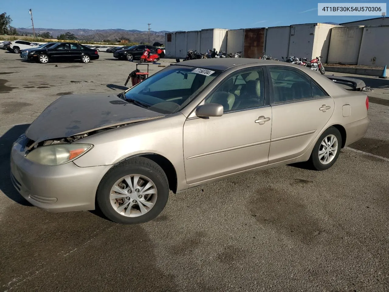 2004 Toyota Camry Le VIN: 4T1BF30K54U570306 Lot: 77150704