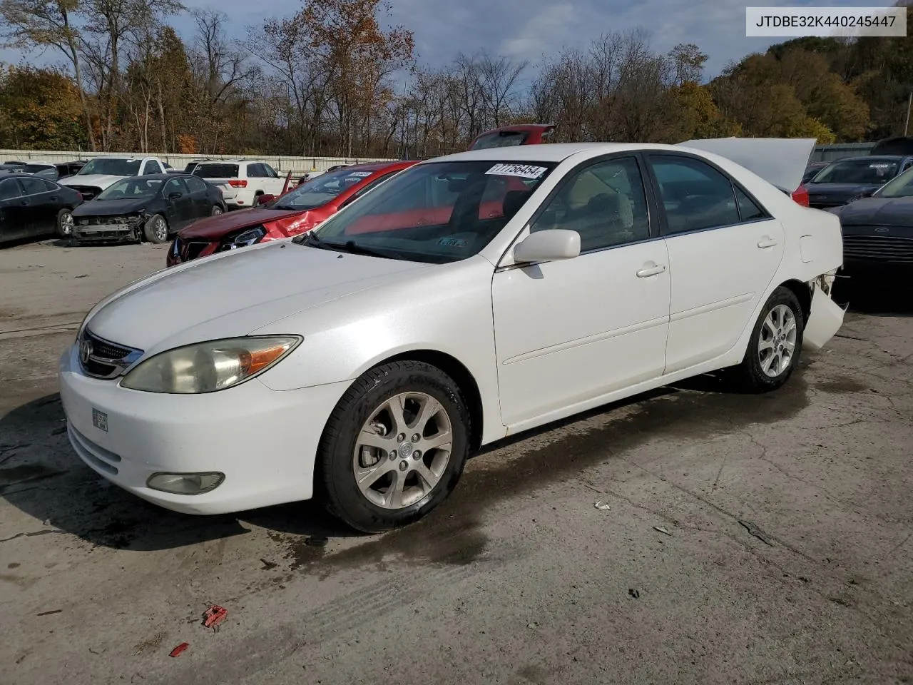 2004 Toyota Camry Le VIN: JTDBE32K440245447 Lot: 77756454