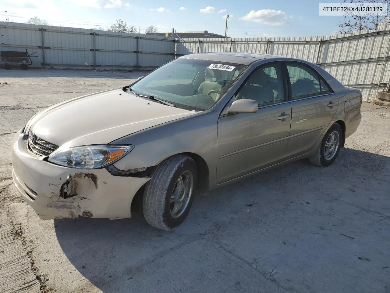 2004 Toyota Camry Le VIN: 4T1BE32KX4U281129 Lot: 78638094