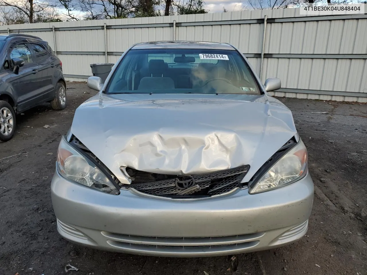 2004 Toyota Camry Le VIN: 4T1BE30K04U848404 Lot: 79682414