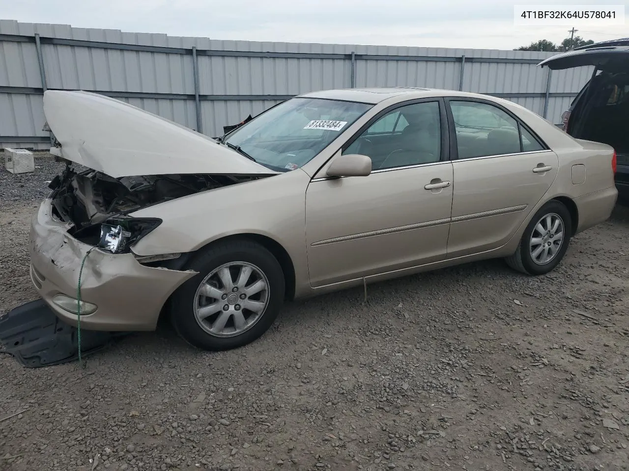 2004 Toyota Camry Le VIN: 4T1BF32K64U578041 Lot: 81332484