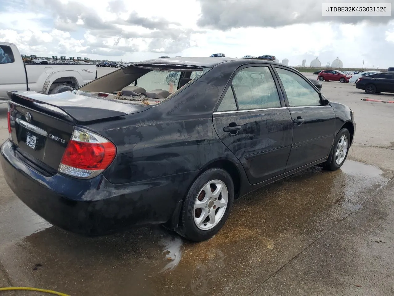 2005 Toyota Camry Le VIN: JTDBE32K453031526 Lot: 63563804