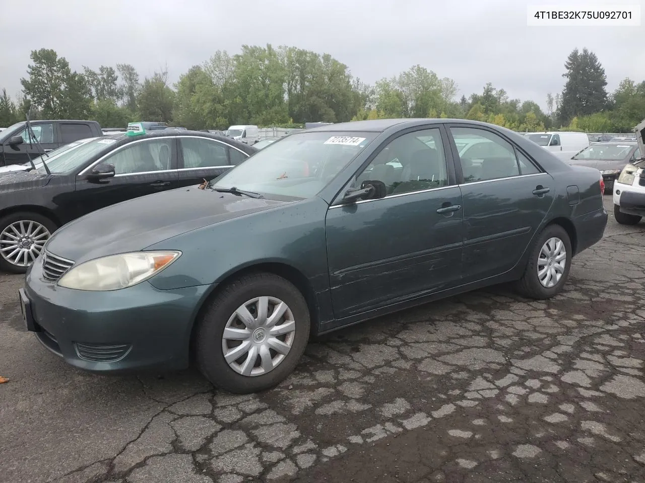 2005 Toyota Camry Le VIN: 4T1BE32K75U092701 Lot: 72735714