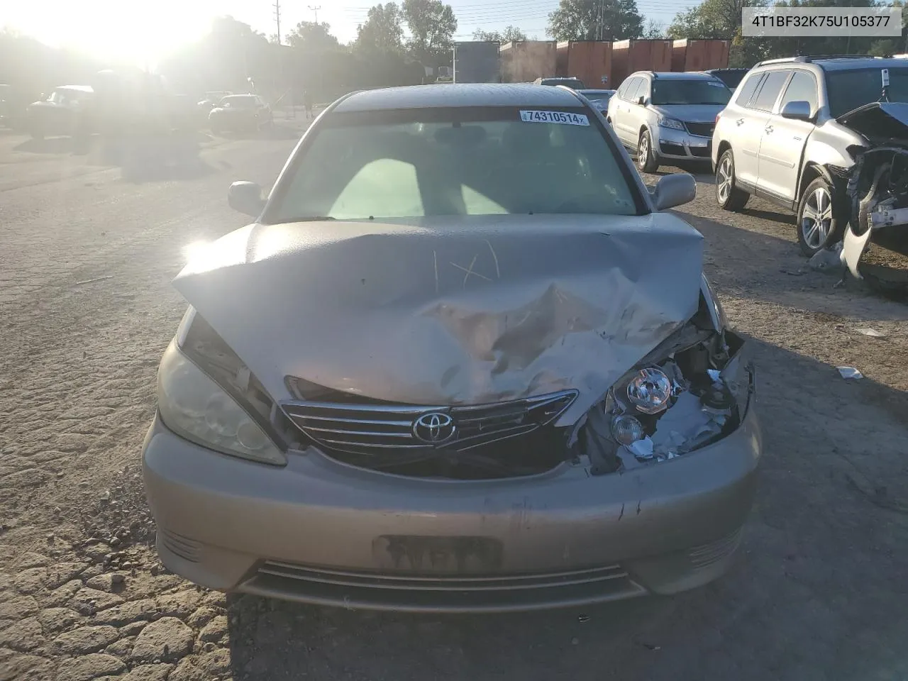 2005 Toyota Camry Le VIN: 4T1BF32K75U105377 Lot: 74310514