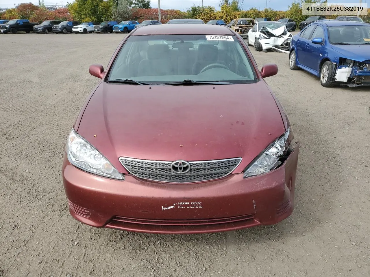 2005 Toyota Camry Le VIN: 4T1BE32K25U382019 Lot: 75232604