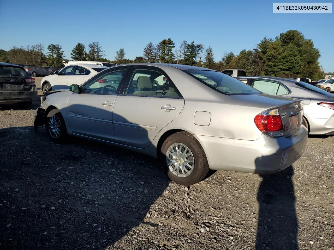 2005 Toyota Camry Le VIN: 4T1BE32K05U430942 Lot: 75270674