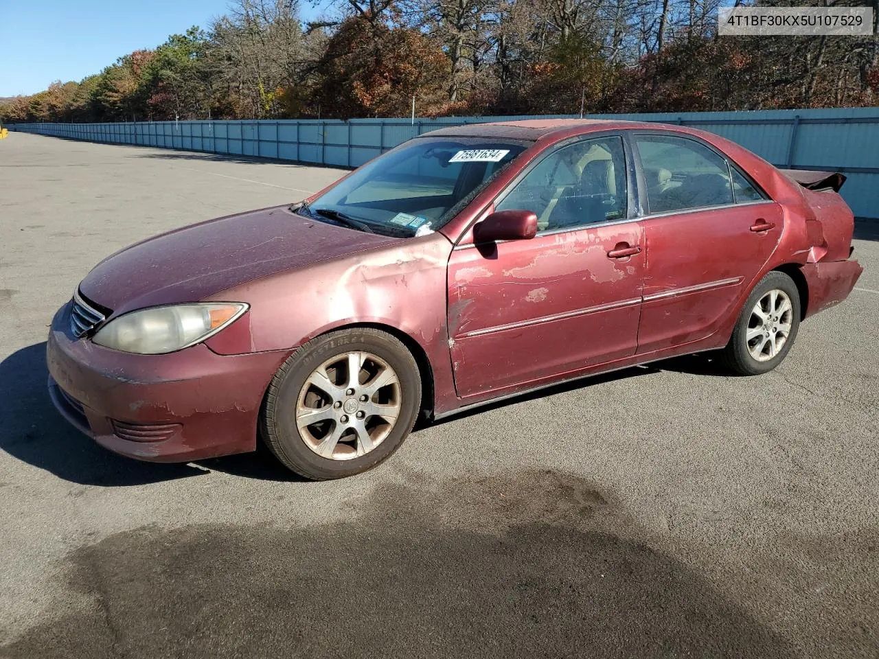 2005 Toyota Camry Le VIN: 4T1BF30KX5U107529 Lot: 75981634