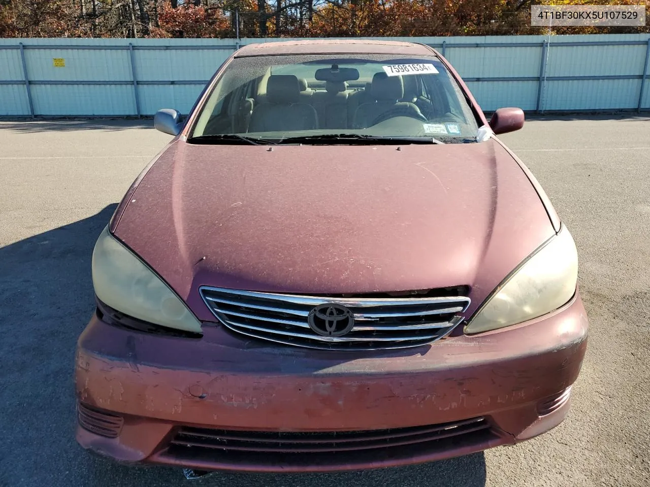 2005 Toyota Camry Le VIN: 4T1BF30KX5U107529 Lot: 75981634