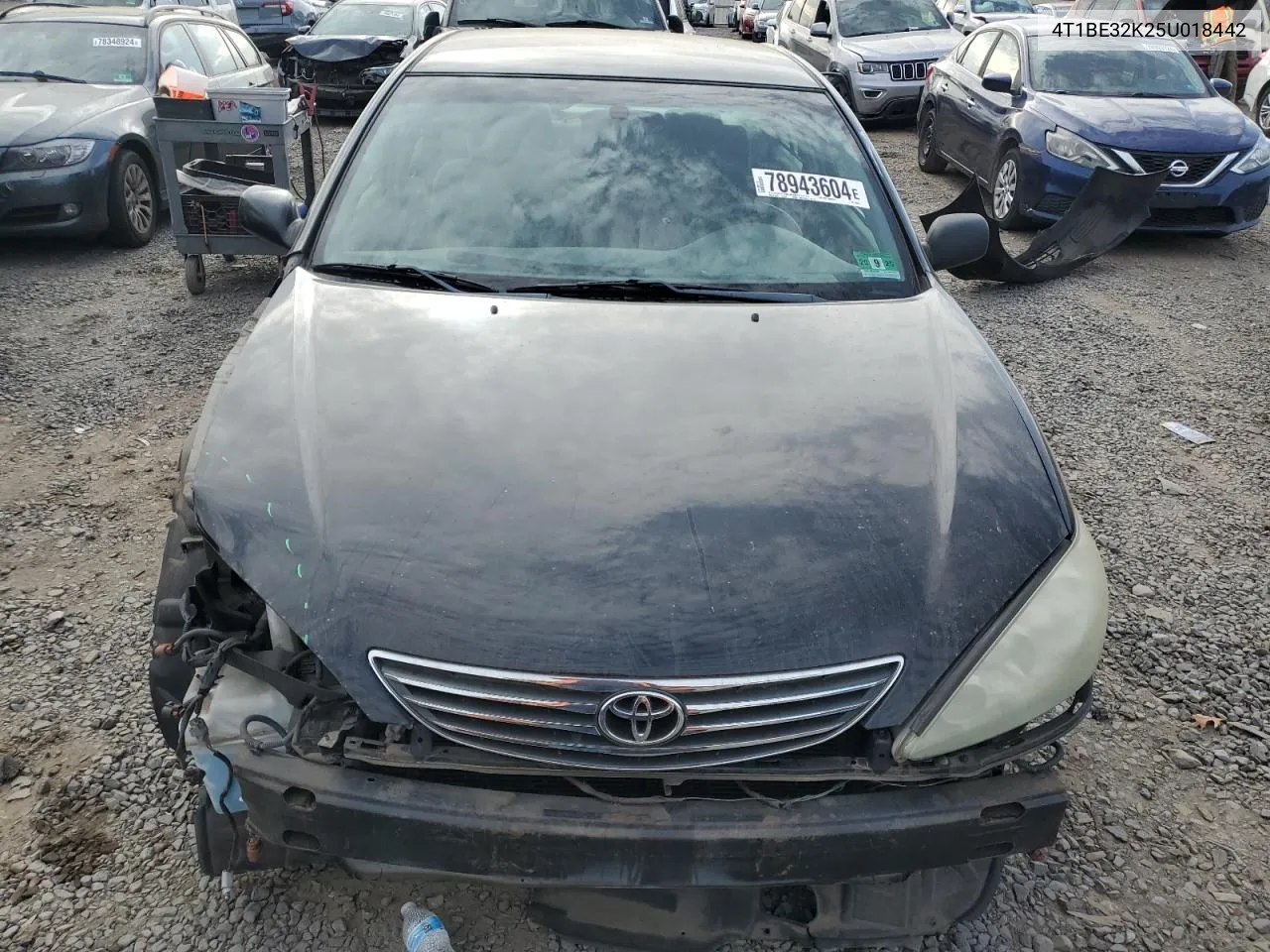 2005 Toyota Camry Le VIN: 4T1BE32K25U018442 Lot: 78943604