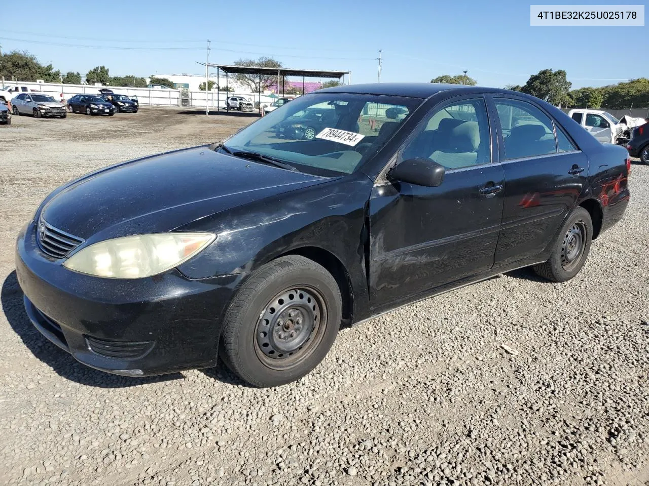 2005 Toyota Camry Le VIN: 4T1BE32K25U025178 Lot: 78944734