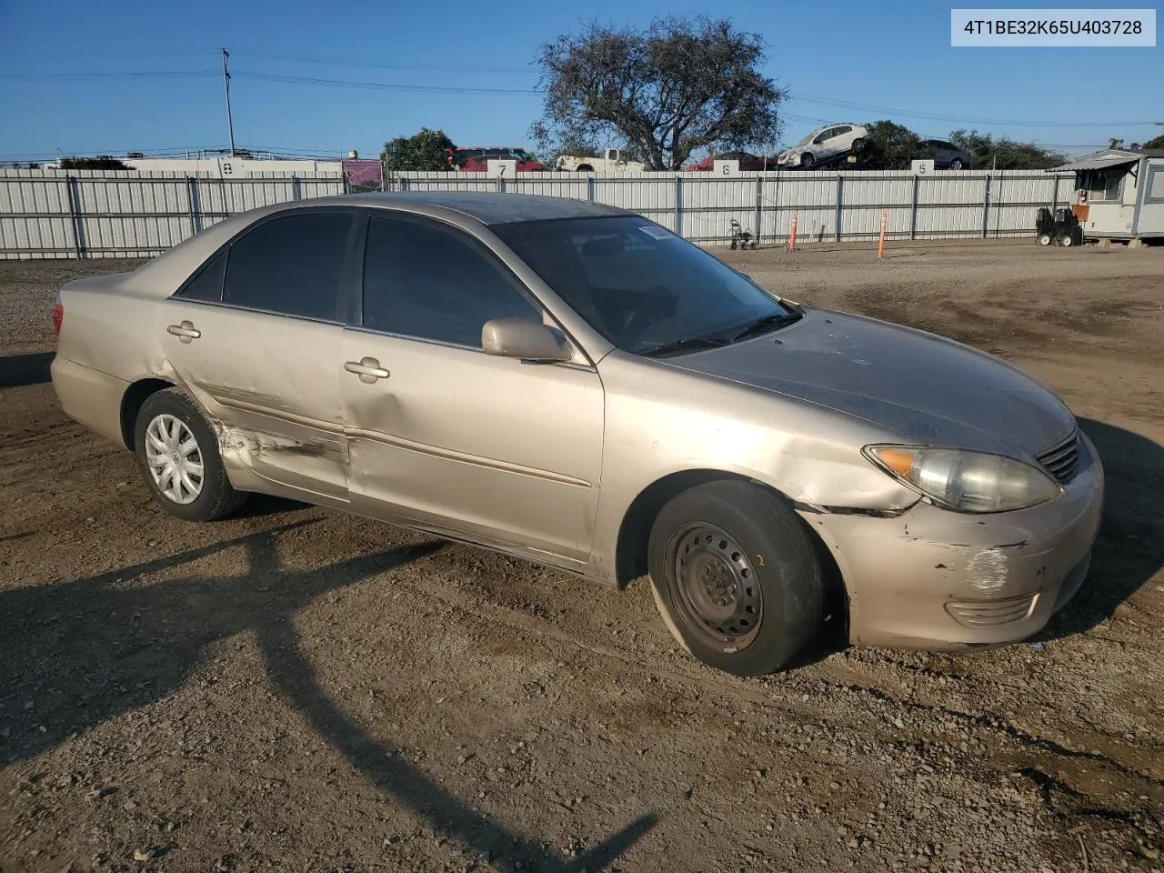 2005 Toyota Camry Le VIN: 4T1BE32K65U403728 Lot: 78986864