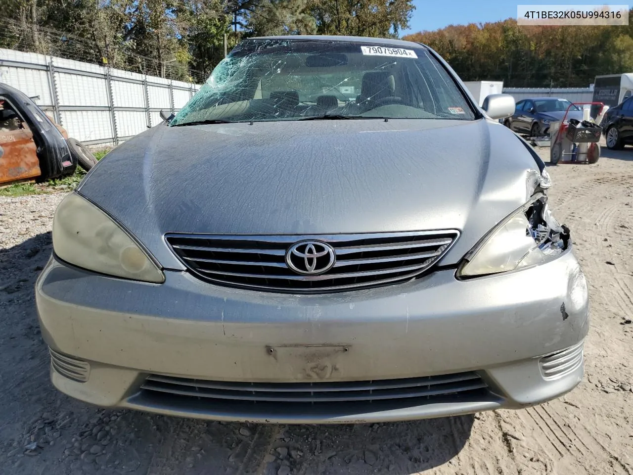 2005 Toyota Camry Le VIN: 4T1BE32K05U994316 Lot: 79075904