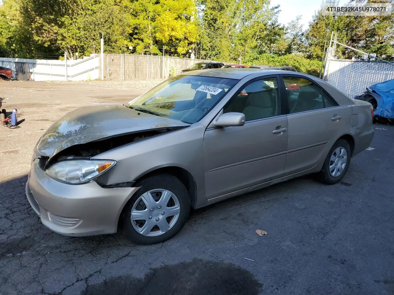 2005 Toyota Camry Le VIN: 4T1BE32K45U978071 Lot: 79844134