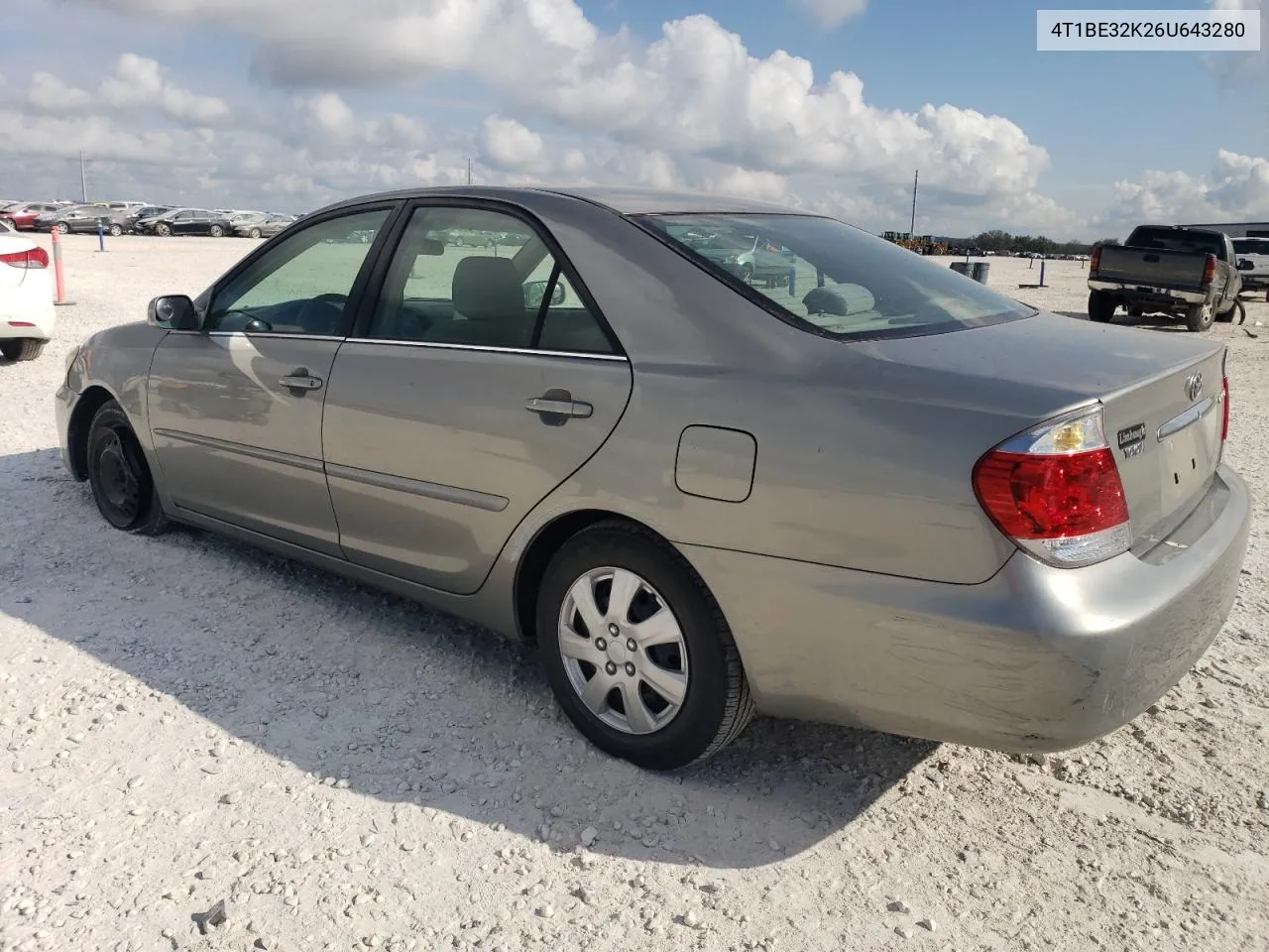 2006 Toyota Camry Le VIN: 4T1BE32K26U643280 Lot: 71997294