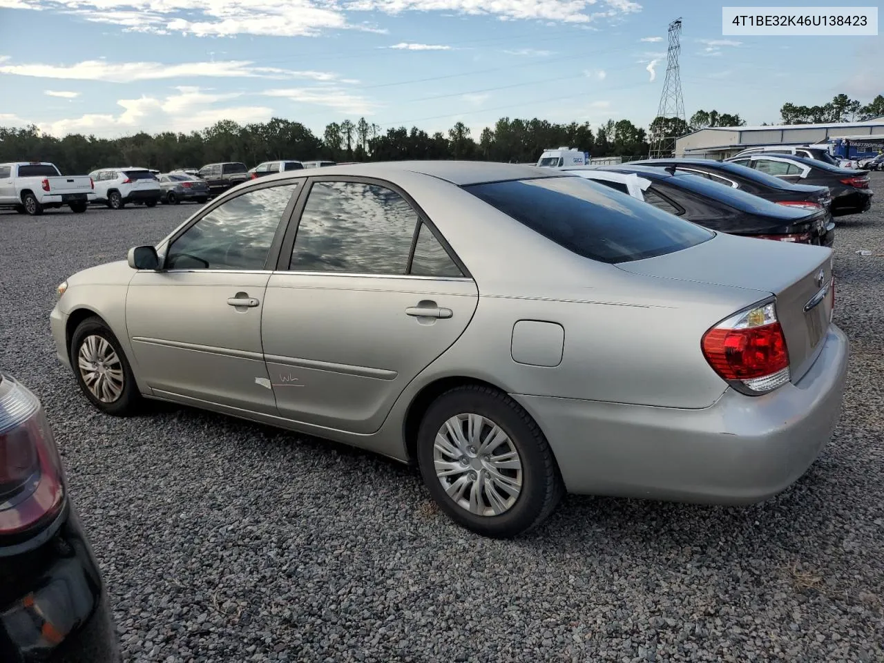 2006 Toyota Camry Le VIN: 4T1BE32K46U138423 Lot: 73839574