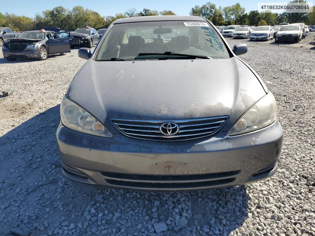 2006 Toyota Camry Le VIN: 4T1BE32K06U708045 Lot: 75388814