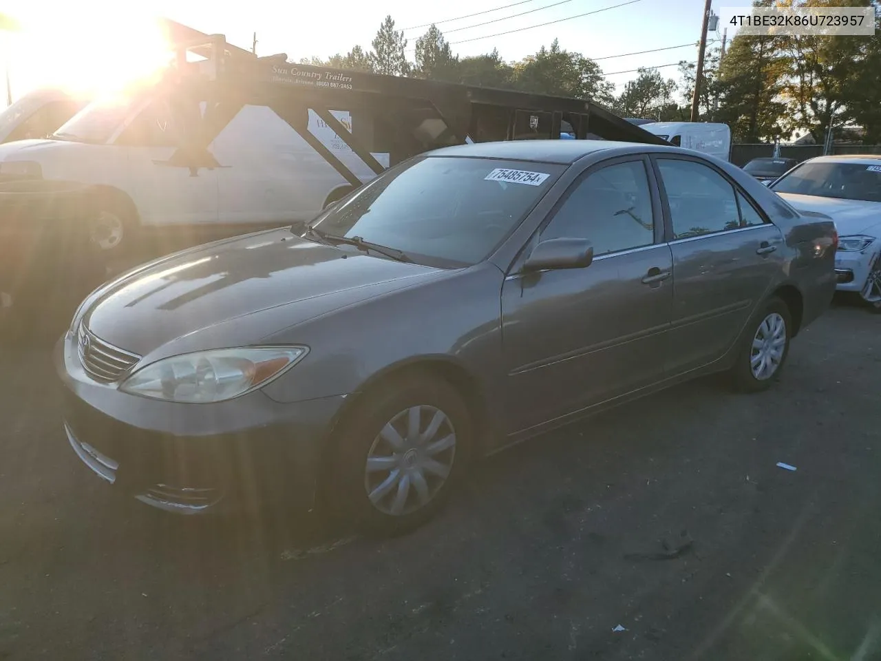 2006 Toyota Camry Le VIN: 4T1BE32K86U723957 Lot: 75485754