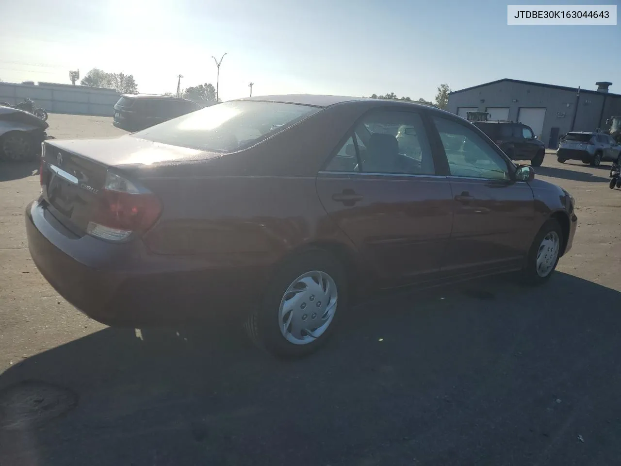 2006 Toyota Camry Le VIN: JTDBE30K163044643 Lot: 77135854