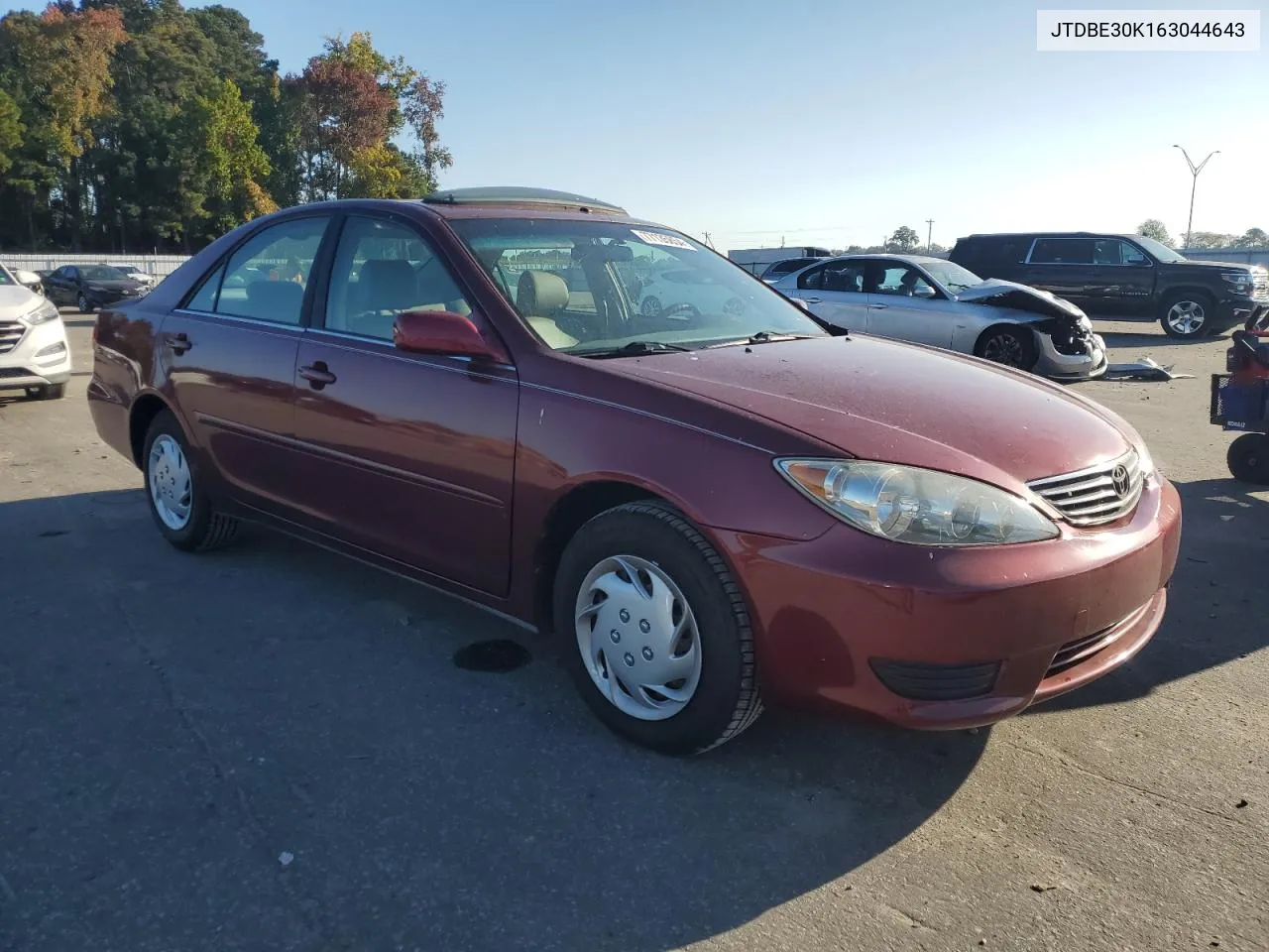 2006 Toyota Camry Le VIN: JTDBE30K163044643 Lot: 77135854