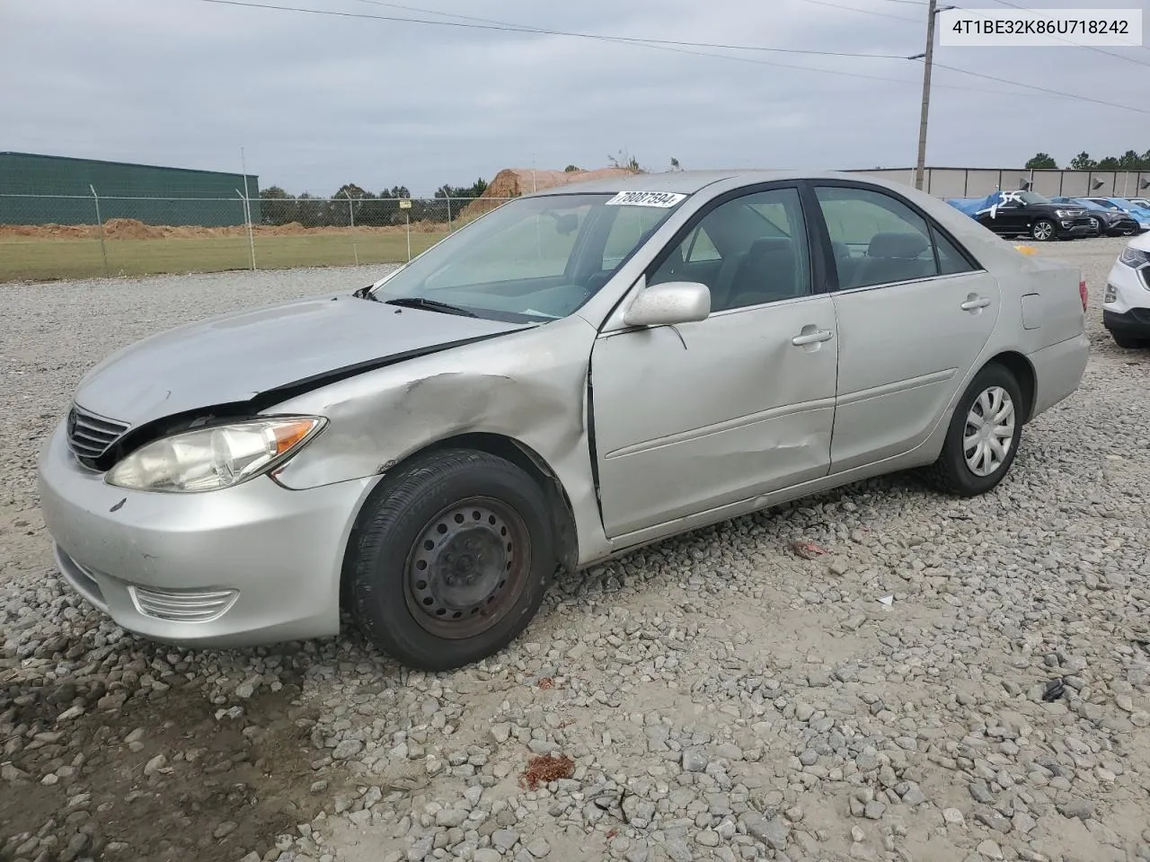 2006 Toyota Camry Le VIN: 4T1BE32K86U718242 Lot: 78087594