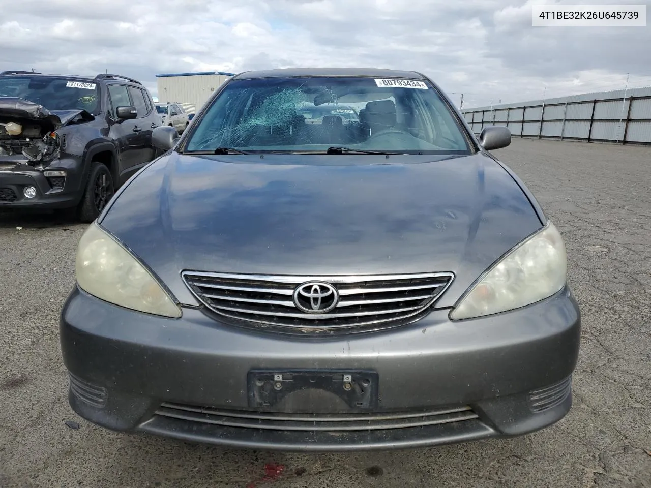 2006 Toyota Camry Le VIN: 4T1BE32K26U645739 Lot: 80793434