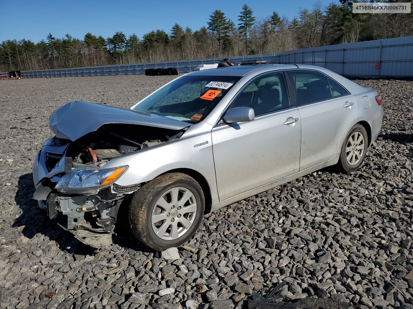 2007 Toyota Camry Hybrid VIN: 4T1BB46KX7U006731 Lot: 52744914