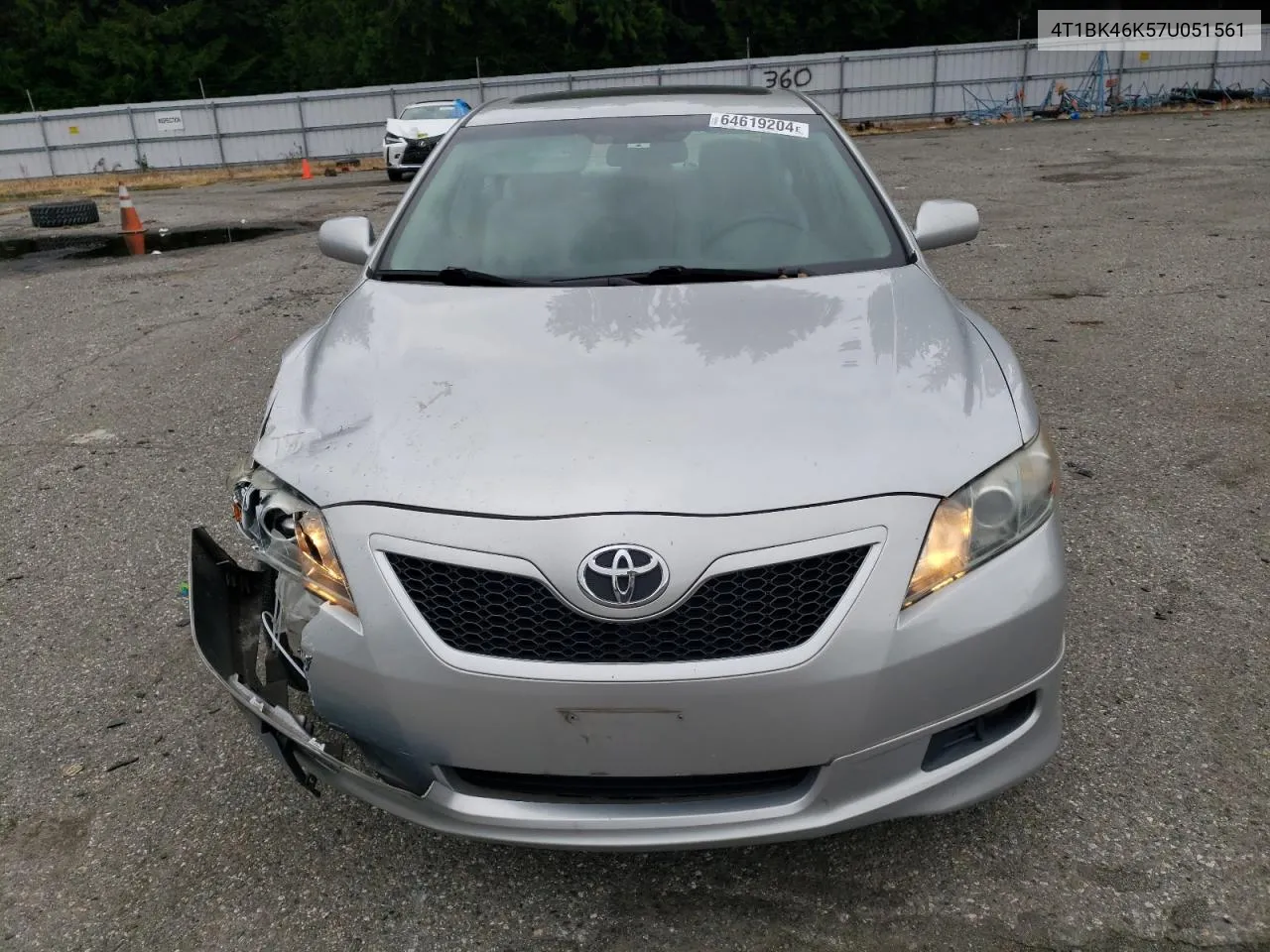 2007 Toyota Camry Le VIN: 4T1BK46K57U051561 Lot: 64619204