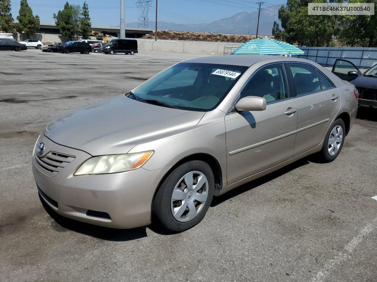 2007 Toyota Camry Ce VIN: 4T1BE46K37U100540 Lot: 65079144