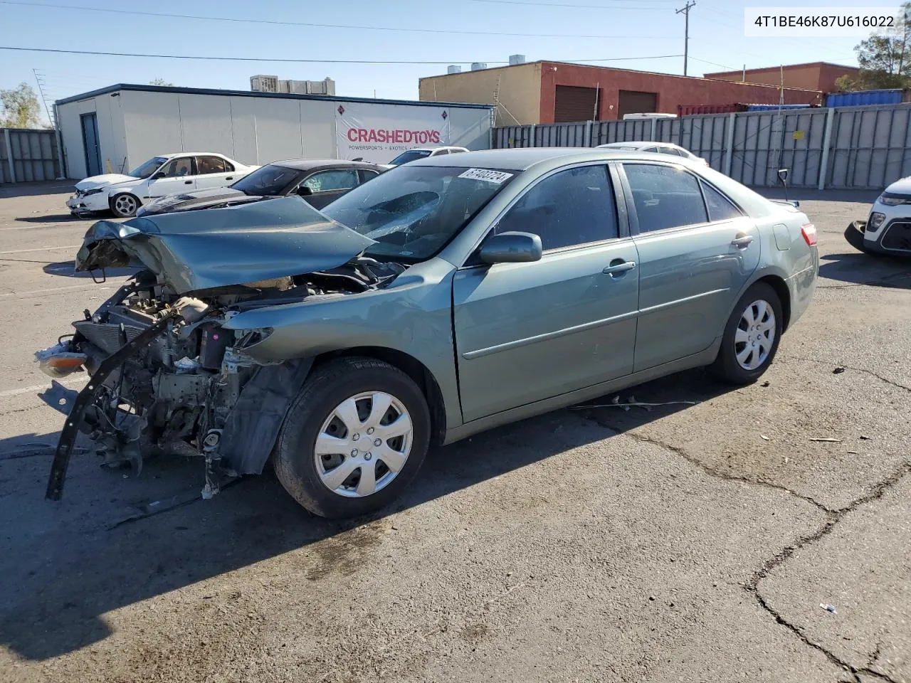 4T1BE46K87U616022 2007 Toyota Camry Ce