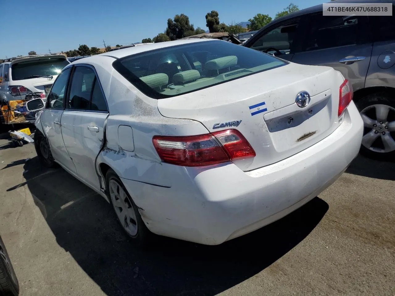 2007 Toyota Camry Ce VIN: 4T1BE46K47U688318 Lot: 67413874