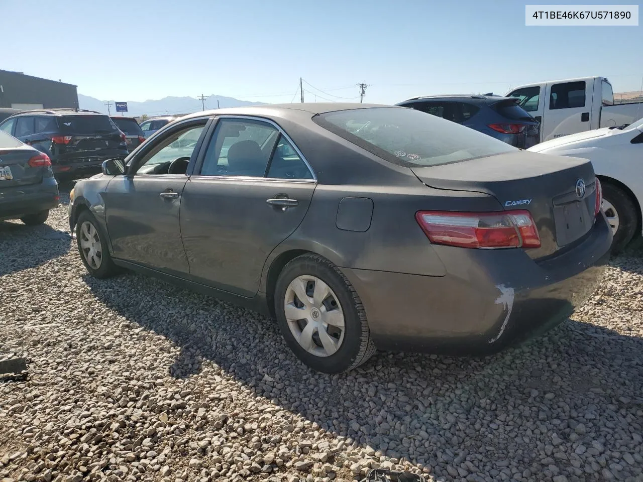 2007 Toyota Camry Ce VIN: 4T1BE46K67U571890 Lot: 69274164