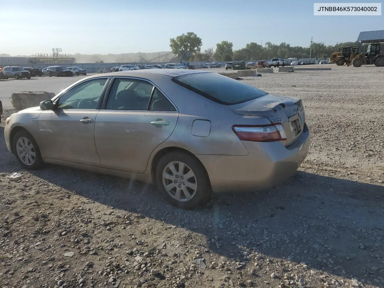 2007 Toyota Camry Hybrid VIN: JTNBB46K573040002 Lot: 70389044